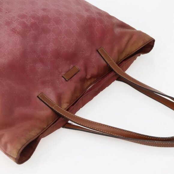 GUCCI GG Canvas Tote Bag Nylon Pink Gold 295252 Auth - Picture 6 of 16